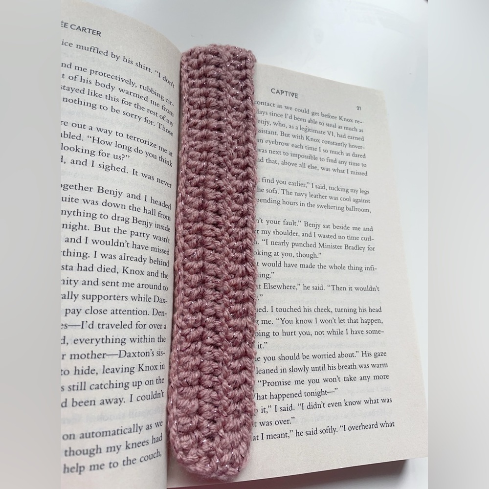Handmade Pink crochet Bookmark